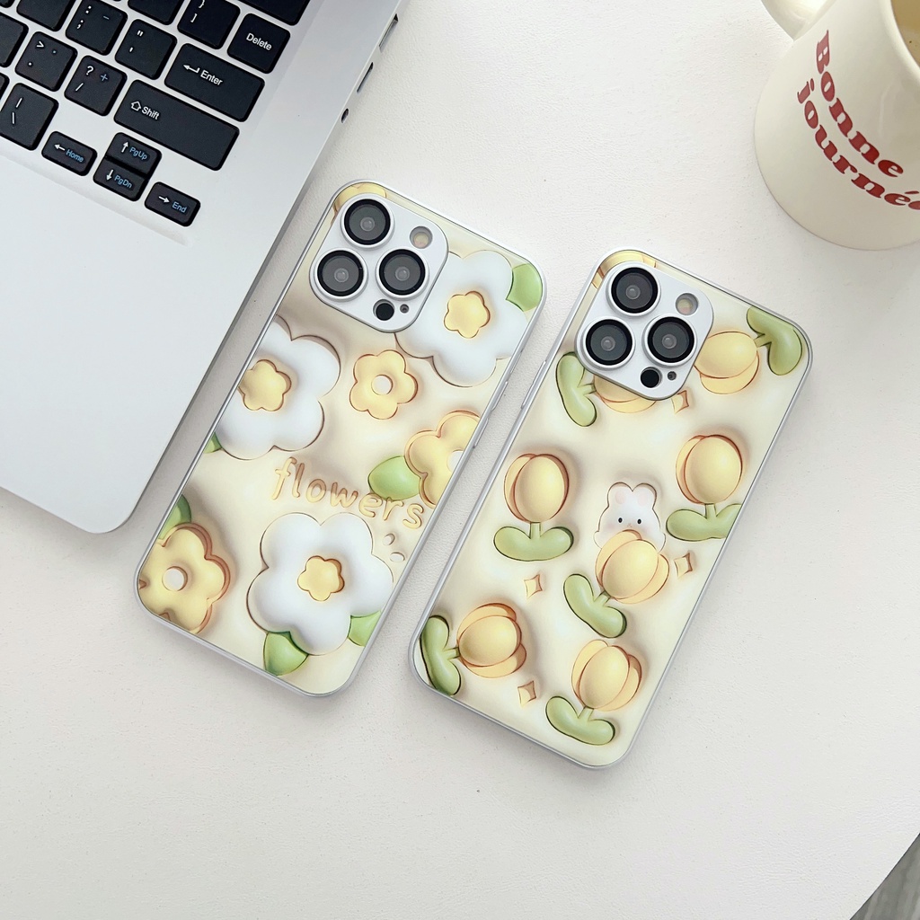 Ốp Điện Thoại Mặt Kính Viền Silicon Dẻo Chống Sốc Cho iPhone 11 12 13 14 PRO MAX XR XS 7 8 Plus