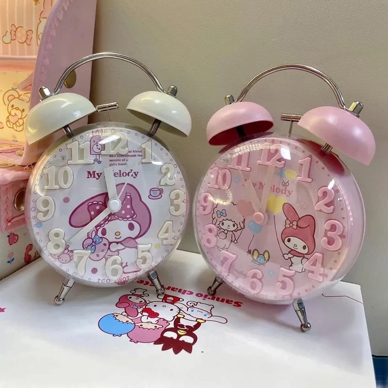 Đồng Hồ Báo Thức Điện Tử Dạ Quang Hình Hello Kitty / Cún Cinnamon Đáng Yêu Cho Bé Gái