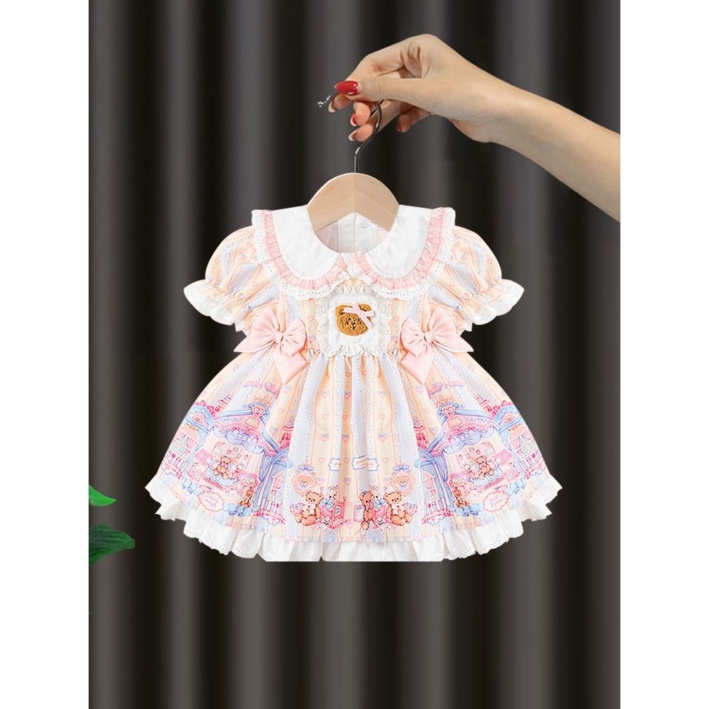 Đầm Công Chúa lolita Tay Ngắn Phong Cách Mới 2023 Cho Bé Gái