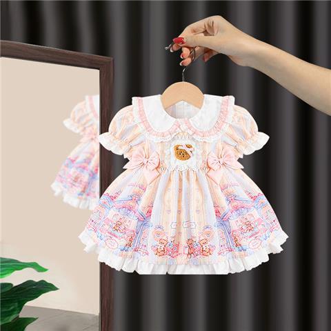 Đầm Công Chúa lolita Tay Ngắn Phong Cách Mới 2023 Cho Bé Gái