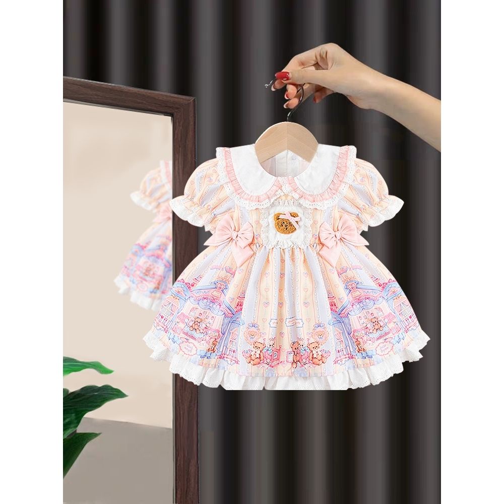 Đầm Công Chúa lolita Tay Ngắn Phong Cách Mới 2023 Cho Bé Gái