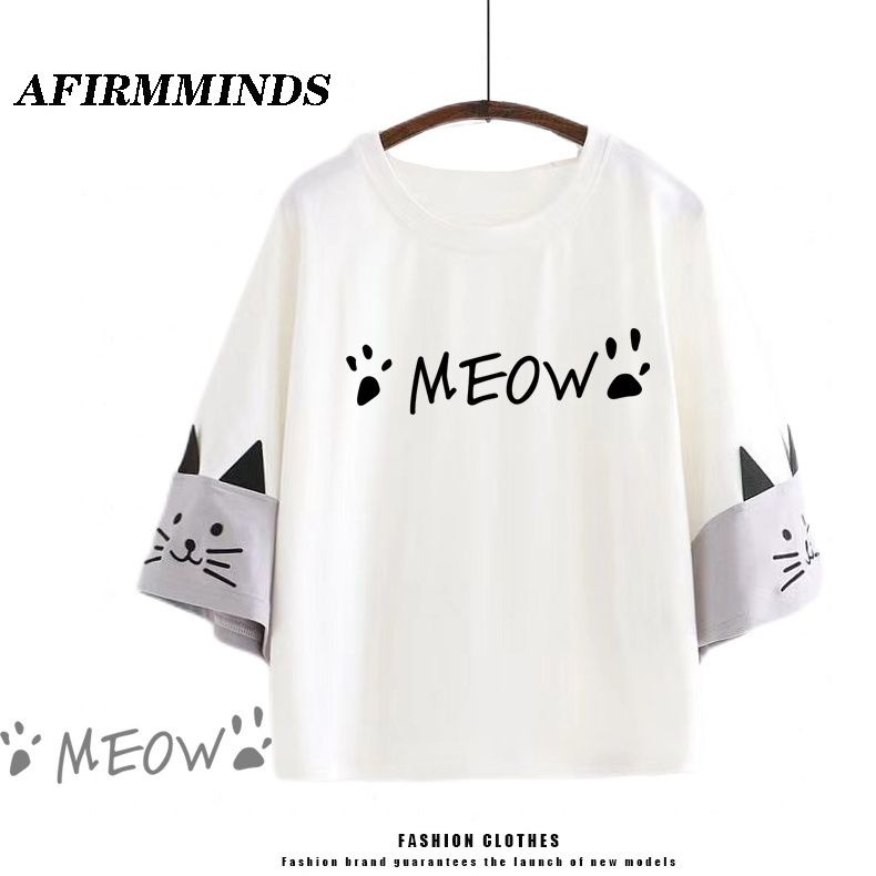 Áo Thun Tay Ngắn Dáng Rộng In Họa Tiết Hoạt Hình Phong Cách Nhật Bản Thời Trang Mùa Hè Cho Nữ