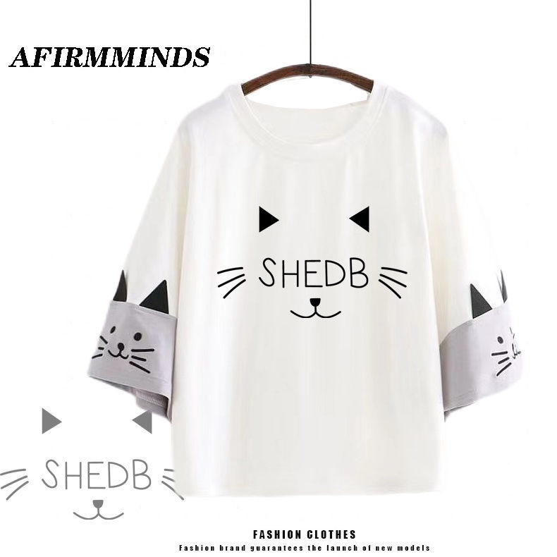 Áo Thun Tay Ngắn Dáng Rộng In Họa Tiết Hoạt Hình Phong Cách Nhật Bản Thời Trang Mùa Hè Cho Nữ