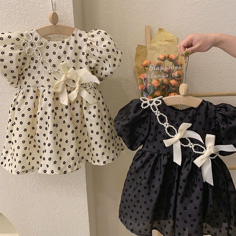 Đầm Công Chúa Mùa Hè 2022 Tay Phồng In Họa Tiết Hoa Phong Cách Hàn Quốc Cho Bé Gái