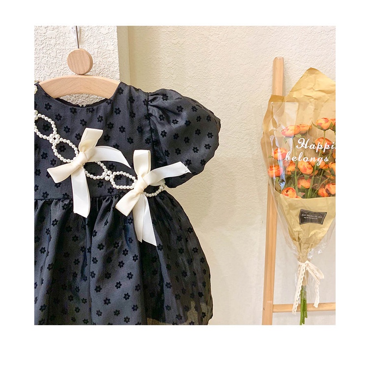 Đầm Công Chúa Mùa Hè 2022 Tay Phồng In Họa Tiết Hoa Phong Cách Hàn Quốc Cho Bé Gái