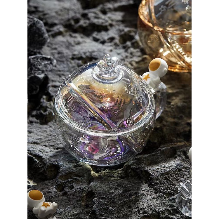 Ly Thủy Tinh Uống Sữa In Hình Hành Tinh Dễ Thương Dùng Làm Quà Tặ