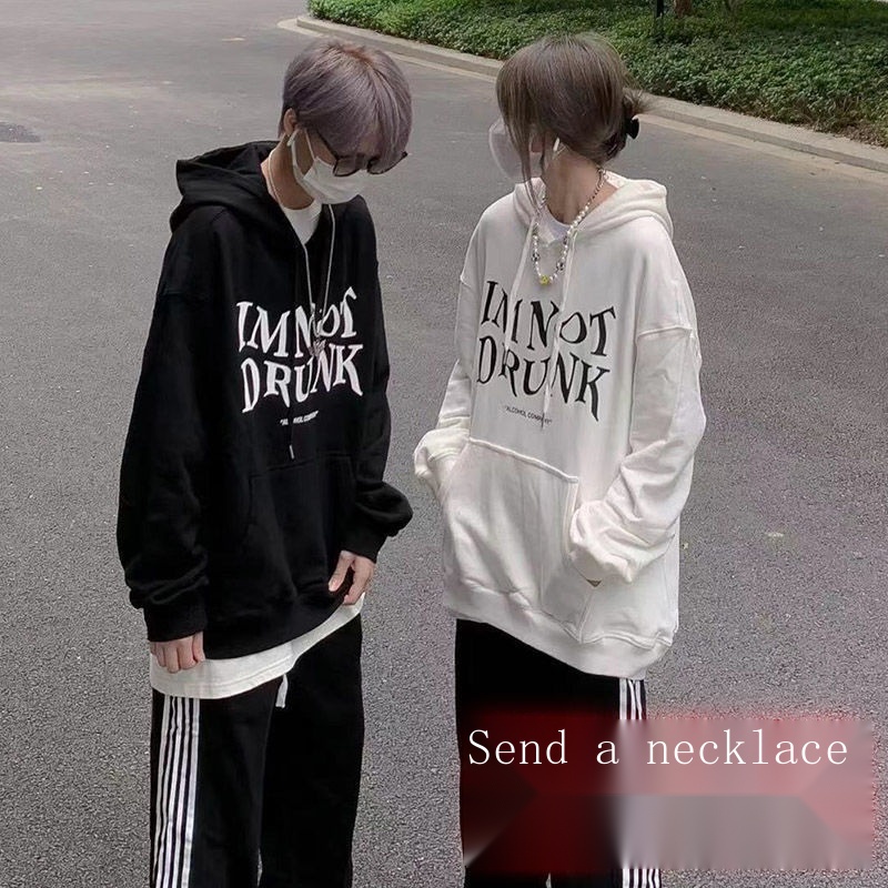 Miễn Phí Vòng Cổ ~ Áo Khoác sweater Có Mũ Trùm Phối Nhung Dày oversize Mùa Đông Cho Cặp Đôi