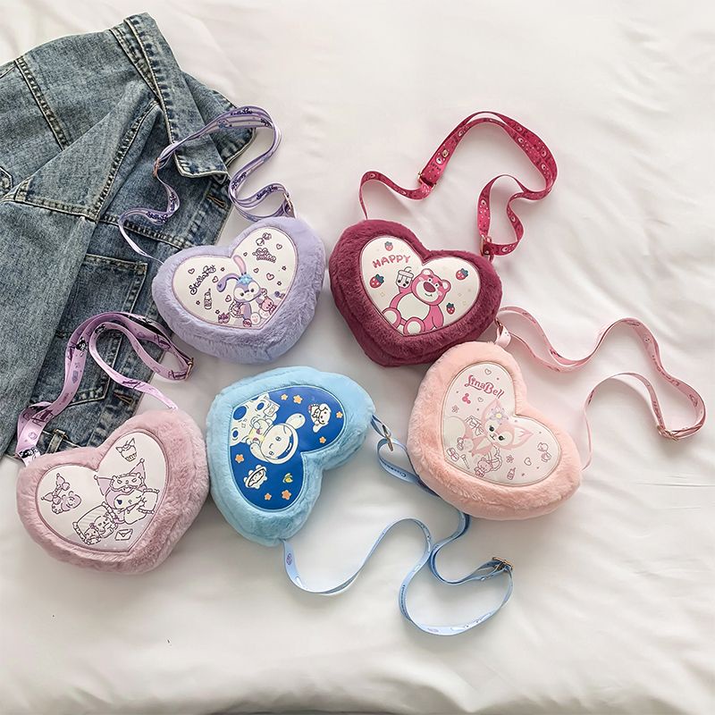 Túi Đeo Chéo Mini Hình Gấu Dâu Tây Hoạt Hình Chất Lượng Cao Thời Trang Thu Đông Phong Cách Hàn Quốc Cho Nữ