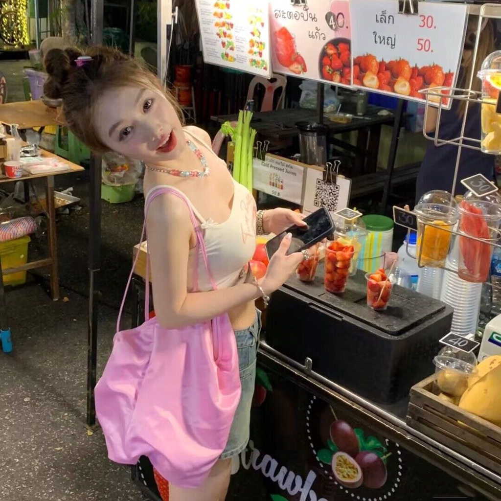 Áo Tank Top Hai Dây Dáng Ôm In Họa Tiết Thời Trang Mùa Hè Cho Nữ