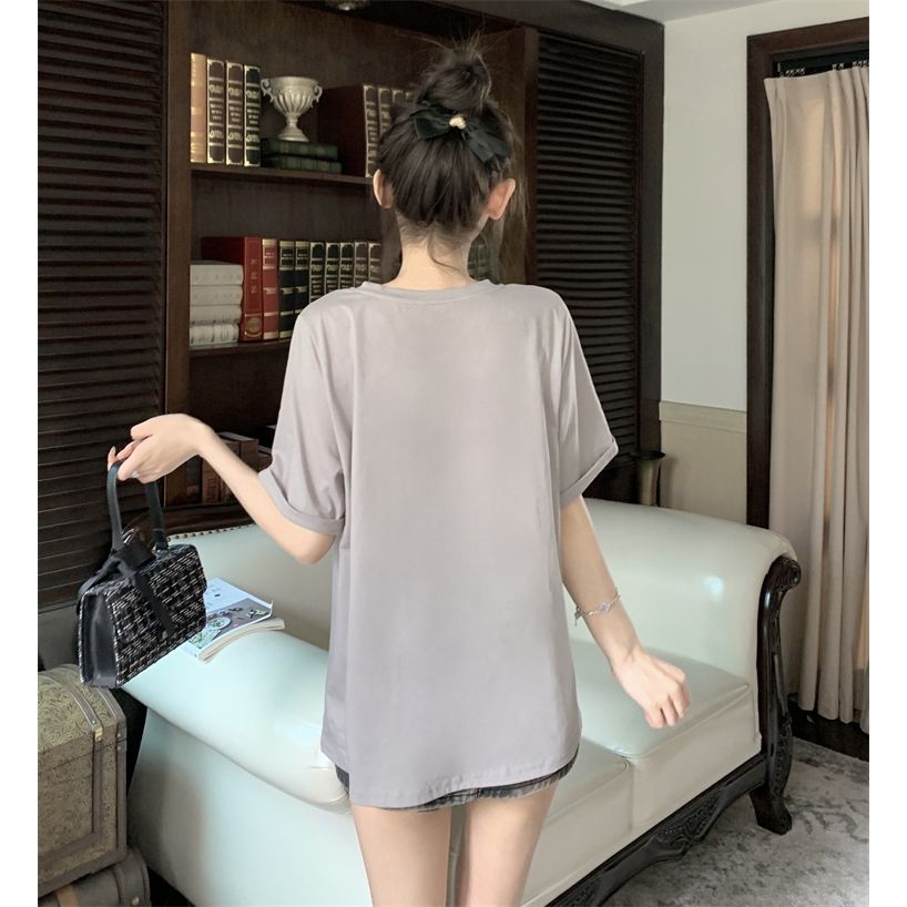 [sell At a loss] Áo Thun Dạng Ống Tay Ngắn Hở Vai Hình Trái Tim Rỗng Hai Mảnh Cỡ Lớn Thời Trang Mùa Hè Cho Nữ