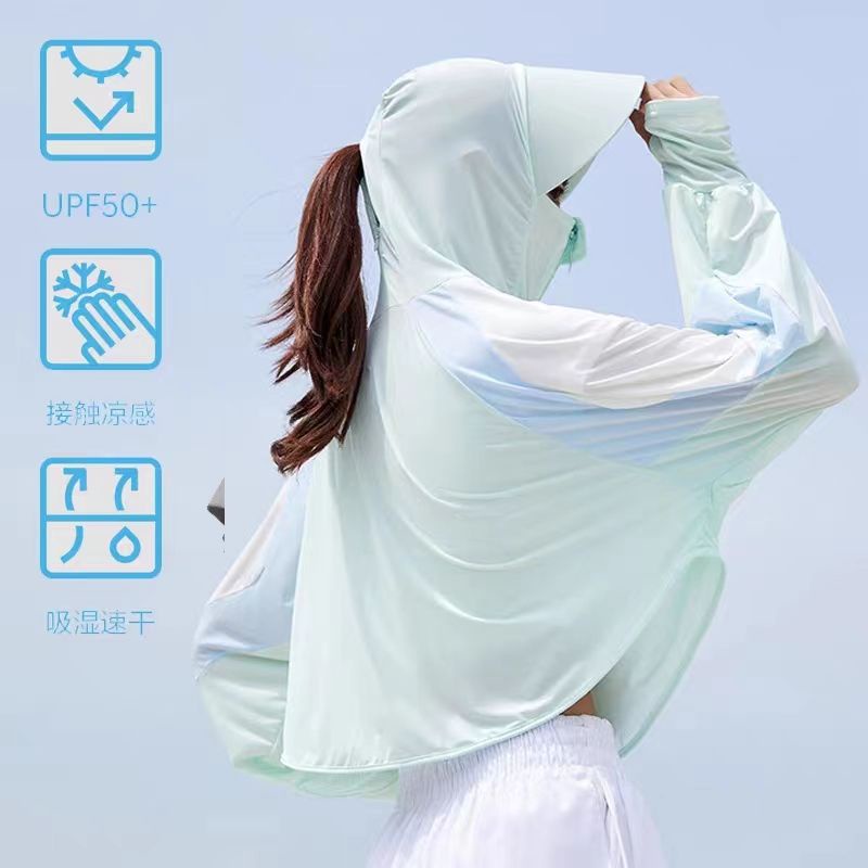 Áo Khoác Chống Nắng Bằng Lụa Lạnh Mỏng Thoáng Khí Chống Tia Cực Tím Phong Cách Mới Mùa Hè Cho Nữ