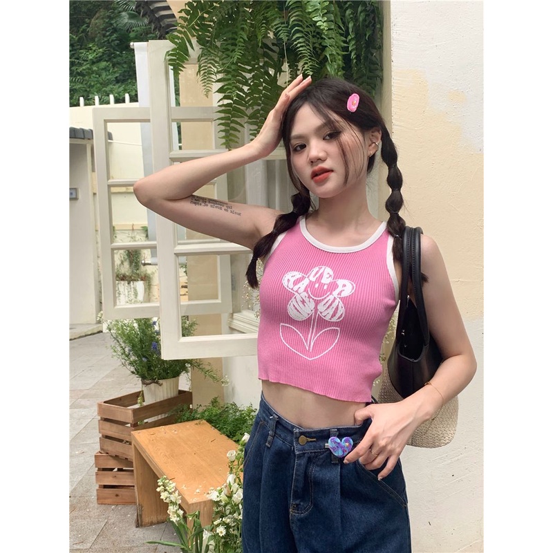 Áo Tank Top Thiết Kế Mới Xinh Xắn Thời Trang Dành Cho Nữ