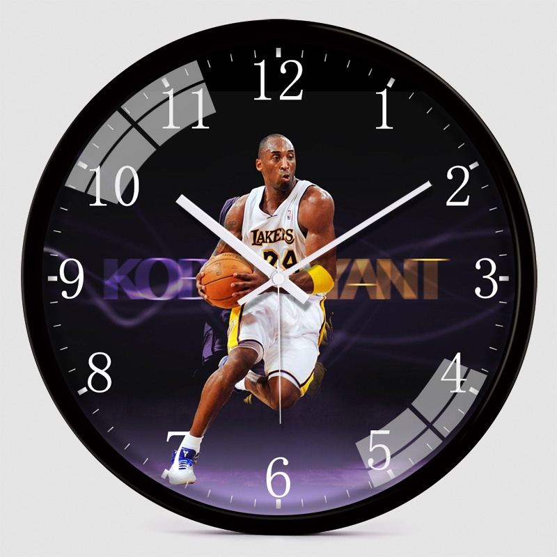 Đồng Hồ Treo Tường Kobe nba Bóng Rổ All-Star MVP Lakers No. Đồng Hồ 24 Trang Trí Phòng Khách Sáng Tạo