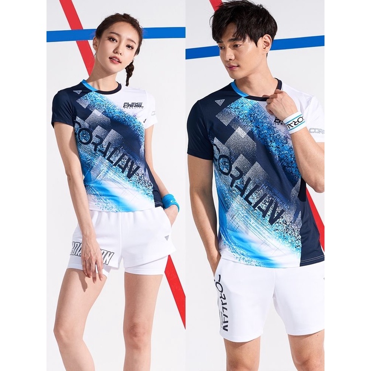 Bộ Đồng Phục Chơi Cầu Lông / Tennis / Đánh Bóng Bàn Nhanh Khô Phong Cách Hàn Quốc Mới Cho Nam