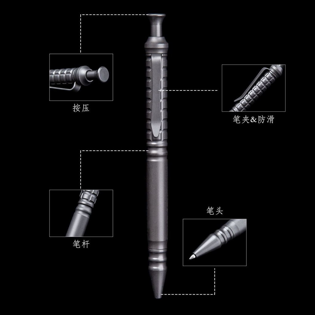 Cây bút hợp kim titan 00418 học sinh viết bút mang theo bút áp lực, bút ký kinh doanh, bút bi, quà tặng cao cấp.