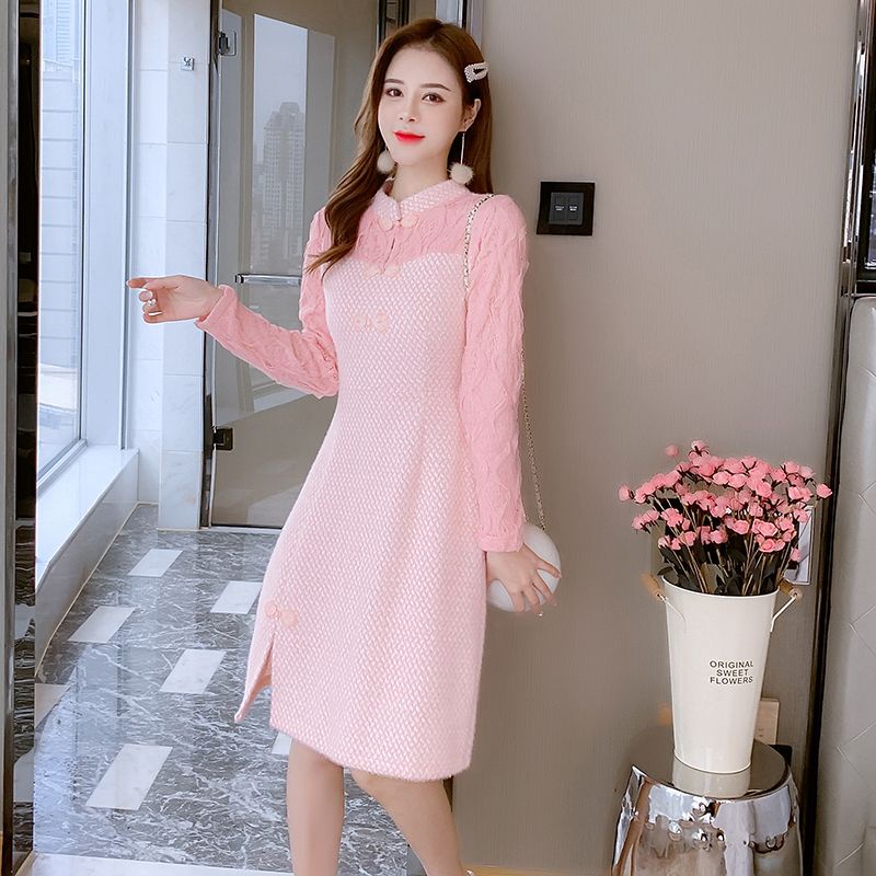 Đầm Sweater Dệt Kim Phối Ren Thời Trang 2023 Cho Nữ