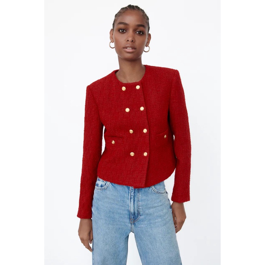 Chân Váy Xẻ Tà Lưng Cao Phong Cách Thời Trang Mới Mùa Thu8558502Áo Khoác Blazer Hai Hàng Nút Thời Trang Thanh Lịch8253502