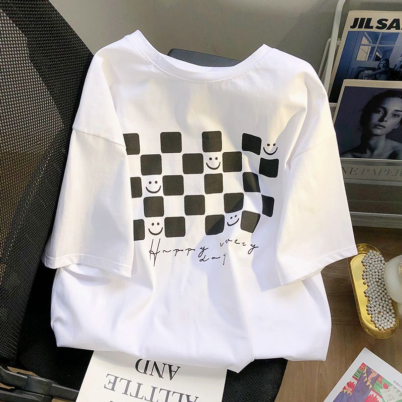 Áo Thun Tay Ngắn Dáng Rộng Chất Liệu Cotton Thời Trang Mùa Hè Cho Nữ 240KG