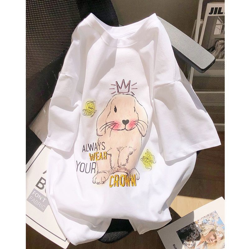 Áo Thun Tay Ngắn Dáng Rộng Chất Liệu Cotton Thời Trang Mùa Hè Cho Nữ 240KG