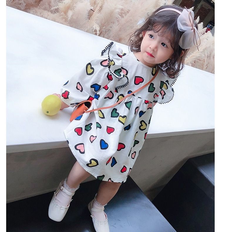 Đầm Công Chúa Cotton Tay Dài Phong Cách Hàn Quốc Thời Trang Xuân Hè 2023 Dành Cho Bé Gái