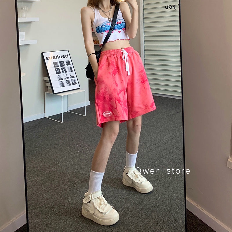 Quần Short Dáng Suông Màu Nhuộm Phong Cách Thời Trang Mới Cho Cặp Đôi