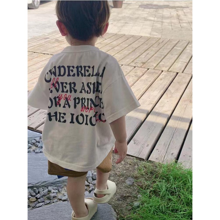 Áo Thun Cotton Phong Cách Hàn Quốc Thời Trang Mùa Hè Cho Bé Trai