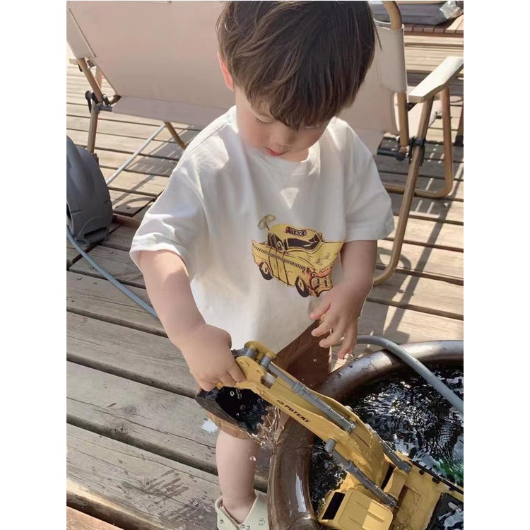 Áo Thun Cotton Phong Cách Hàn Quốc Thời Trang Mùa Hè Cho Bé Trai