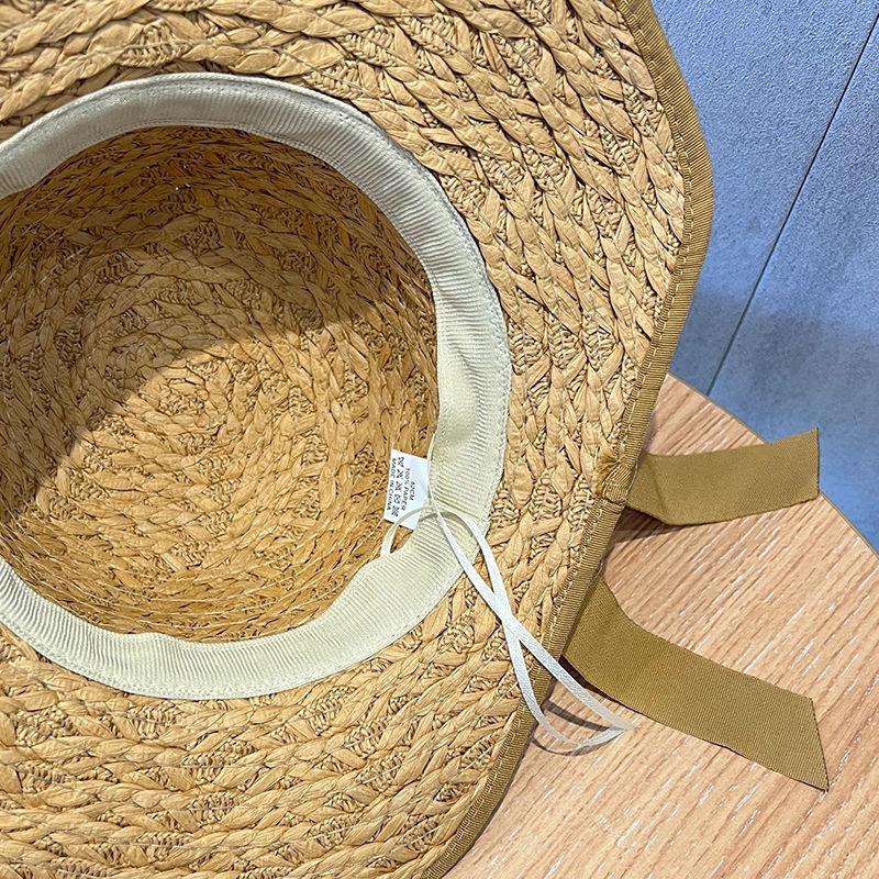 Mũ Cói Rộng Vành Đính Nơ Phong Cách Pháp Thời Trang Đi Biển Mùa Hè Cho Bé Gái