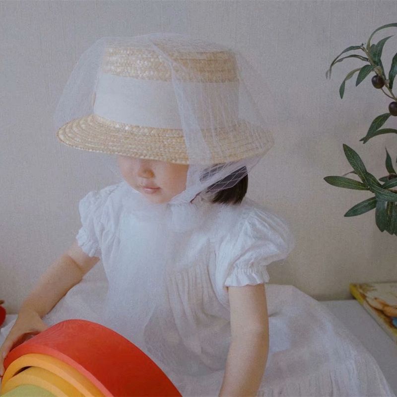 Hàng Có Sẵn Mũ Thần Tiên! Mũ Cói Chống Nắng Phong Cách Mori Hàn Quốc Ngọt Ngào Cho Bé Gái