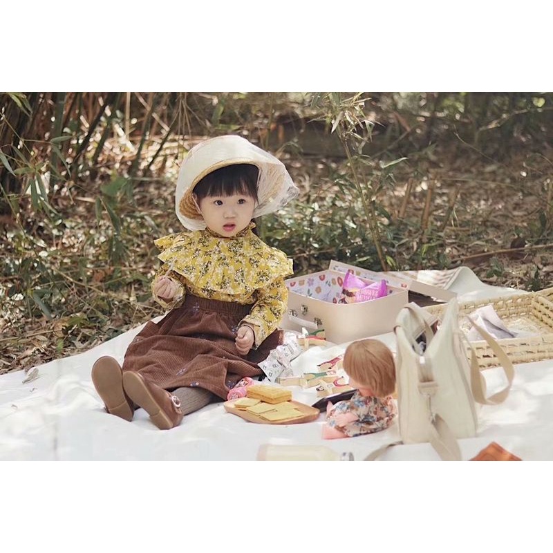 Hàng Có Sẵn Mũ Thần Tiên! Mũ Cói Chống Nắng Phong Cách Mori Hàn Quốc Ngọt Ngào Cho Bé Gái