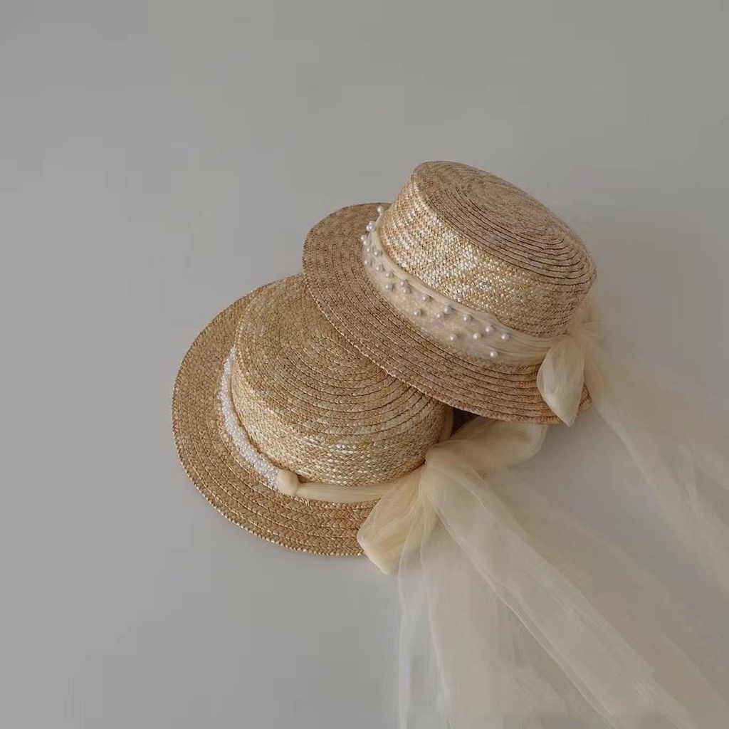 Nón Cối Rộng Vành Phối Ren Phong Cách Hàn Quốc Thời Trang Mùa Hè Hàng Mới 2023 Dành Cho Bé Gái