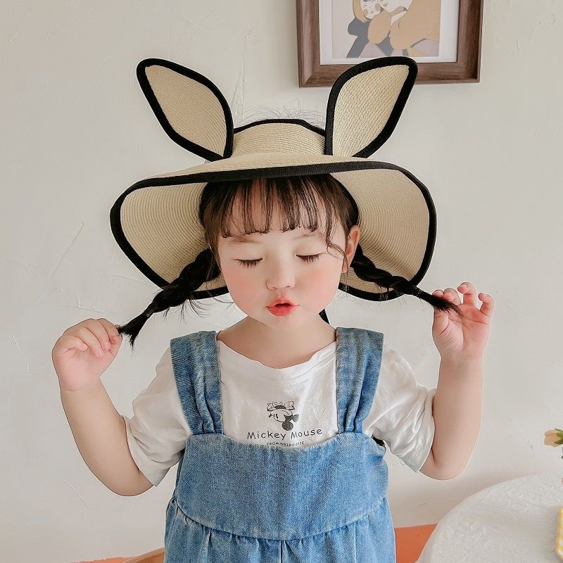 Nón Cối Vành Rộng Hở Chóp Chống Nắng Thời Trang Đi Biển Mùa Hè Phong Cách Hàn Quốc Cho Bé Trai Và Gái