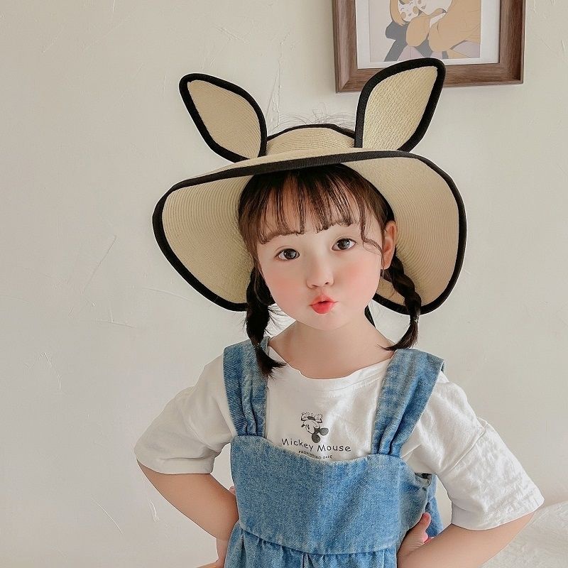 Nón Cối Vành Rộng Hở Chóp Chống Nắng Thời Trang Đi Biển Mùa Hè Phong Cách Hàn Quốc Cho Bé Trai Và Gái