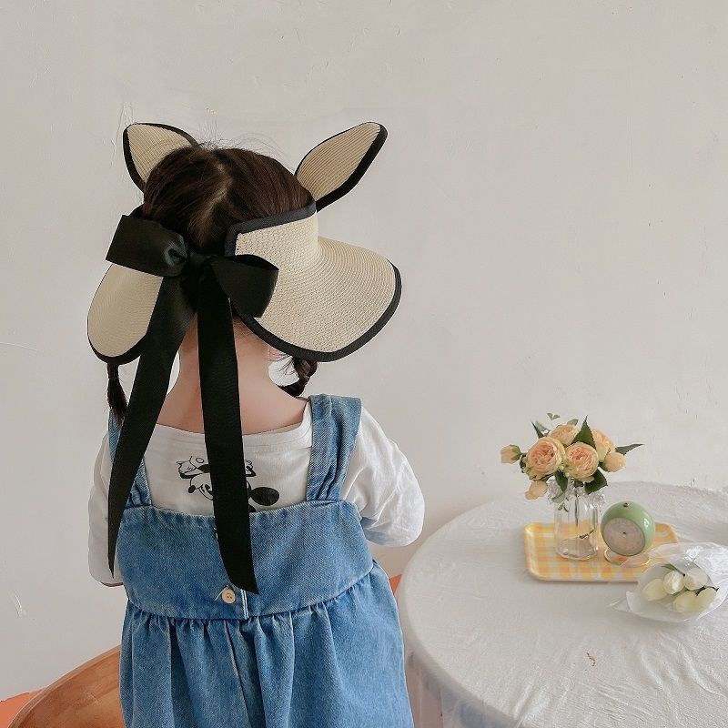 Nón Cối Vành Rộng Hở Chóp Chống Nắng Thời Trang Đi Biển Mùa Hè Phong Cách Hàn Quốc Cho Bé Trai Và Gái