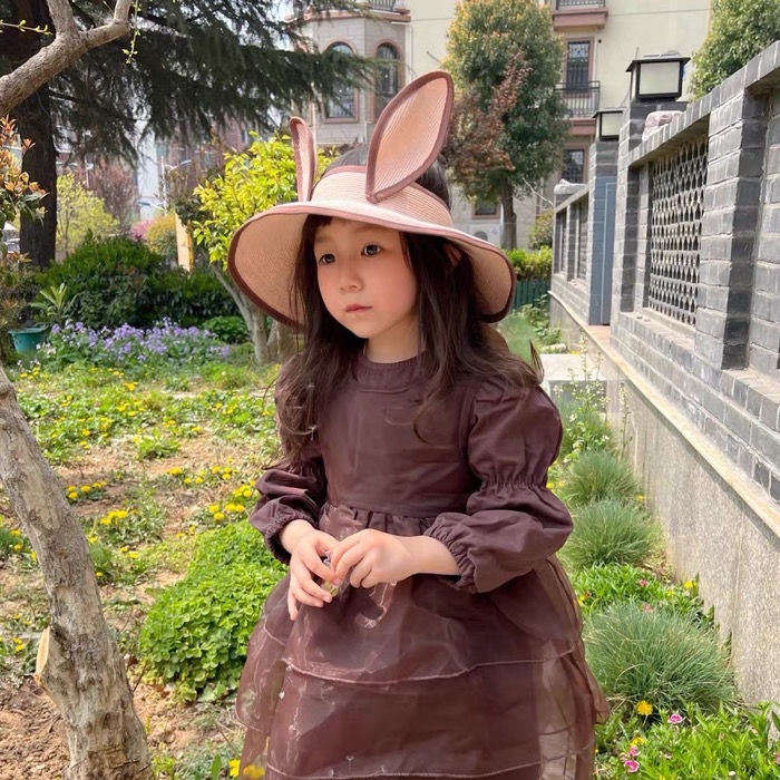 Nón Cối Vành Rộng Hở Chóp Chống Nắng Thời Trang Đi Biển Mùa Hè Phong Cách Hàn Quốc Cho Bé Trai Và Gái