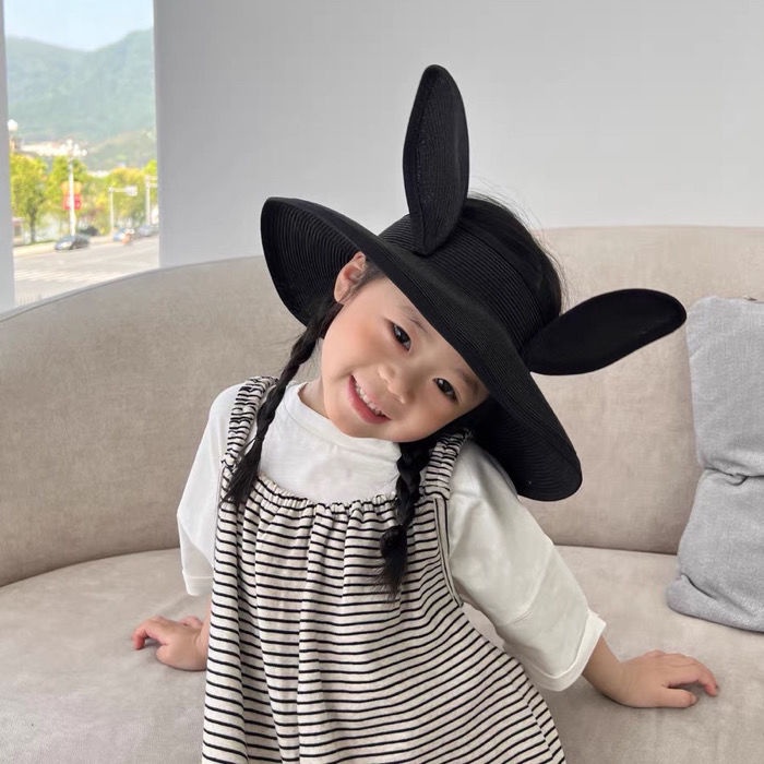 Nón Cối Vành Rộng Hở Chóp Chống Nắng Thời Trang Đi Biển Mùa Hè Phong Cách Hàn Quốc Cho Bé Trai Và Gái