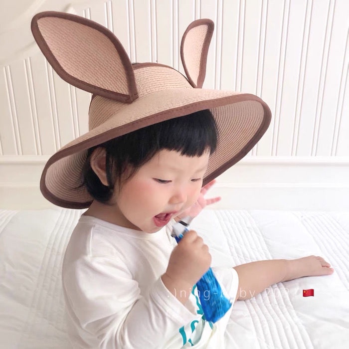 Nón Cối Vành Rộng Hở Chóp Chống Nắng Thời Trang Đi Biển Mùa Hè Phong Cách Hàn Quốc Cho Bé Trai Và Gái