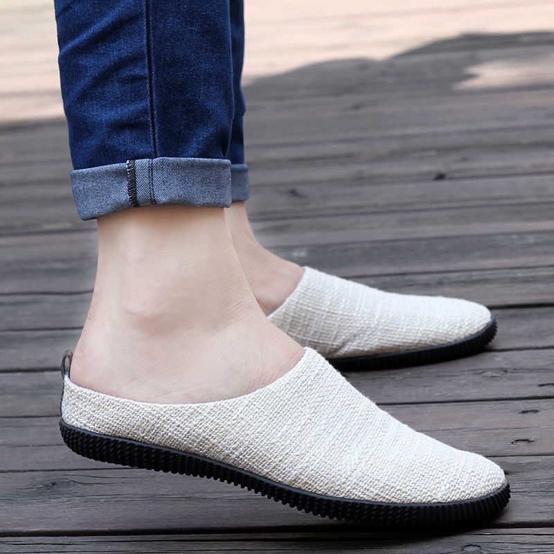 Giày Lười Vải Lanh Thoáng Khí Thời Trang Mùa Hè Cho Nam
