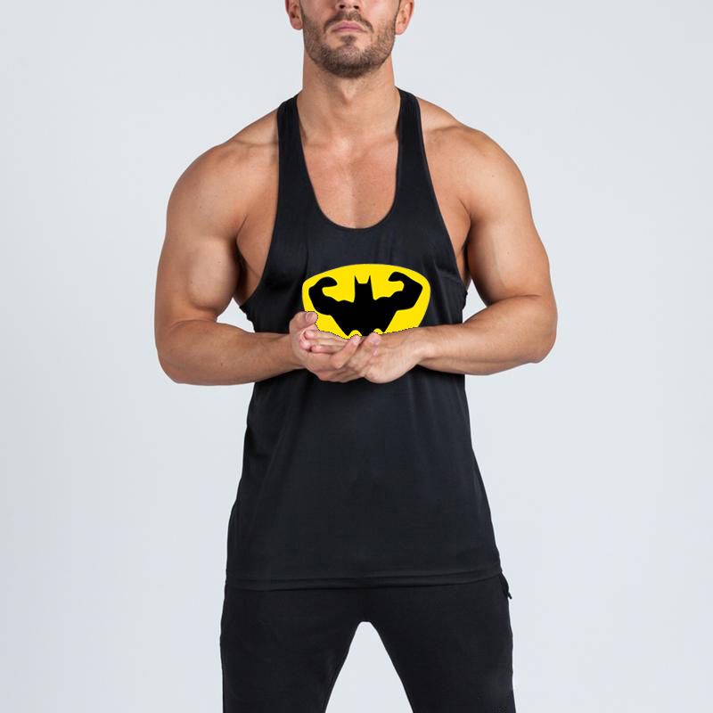 Áo Thun Ba Lỗ Cotton Nguyên Chất Dáng Chữ I Hình Batman Tập Thể Dục Cơ Bắp Mùa Hè Cho Nam