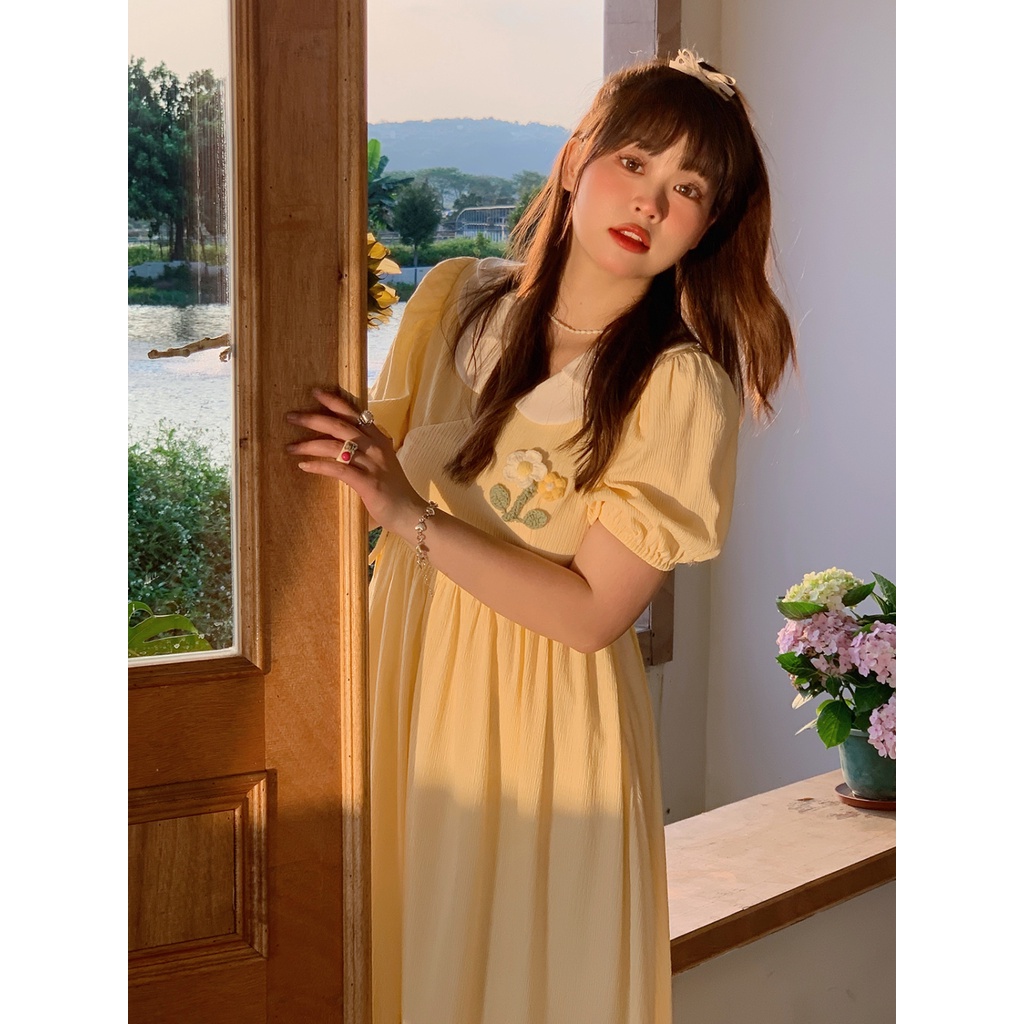 [Giới Hạn Thời Gian Giới Hạn] [Nữ Công Ty Hoang Dã Mùa Xuân] Đầm Dệt Kim Ba Chiều Cỡ Lớn Ôm Dáng Phối Bèo Nhún Màu