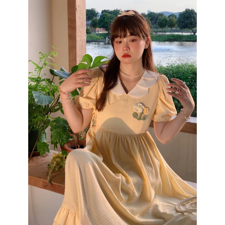 [Giới Hạn Thời Gian Giới Hạn] [Nữ Công Ty Hoang Dã Mùa Xuân] Đầm Dệt Kim Ba Chiều Cỡ Lớn Ôm Dáng Phối Bèo Nhún Màu