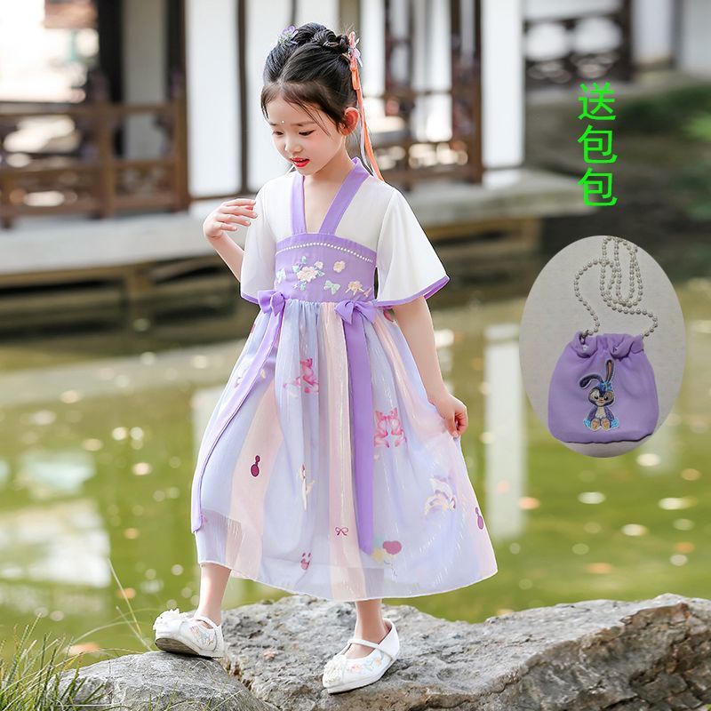 Đầm Hán Phục Dáng Suông Phong Cách Trung Hoa Cổ Điển Mẫu Mới 2023 Thời Trang Xuân Hè 23 Cho Bé Gái