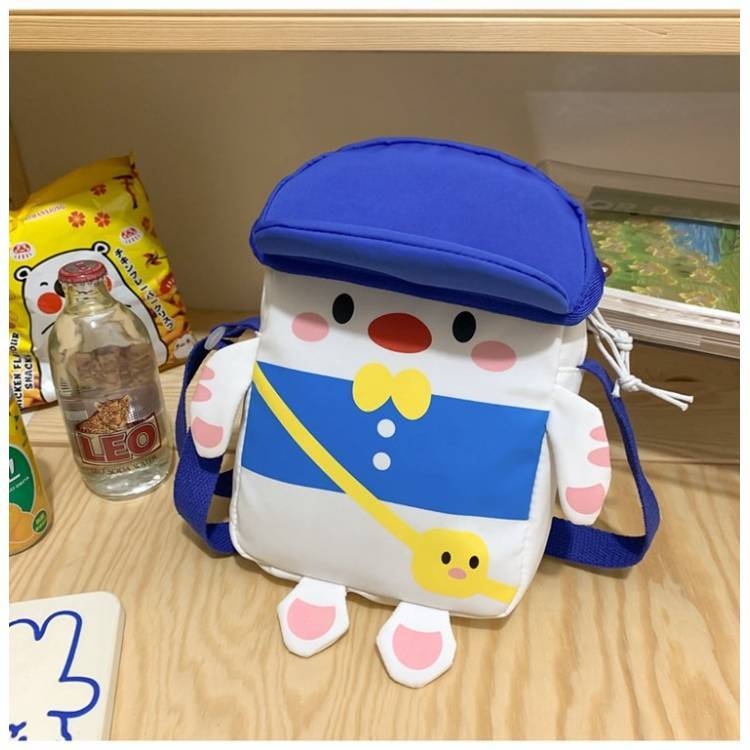 Túi Đeo Chéo Đựng Tiền Xu Bằng Vải Canvas Hình Vịt Dễ Thương Chất Lượng Cao Dành Cho Bé Gái