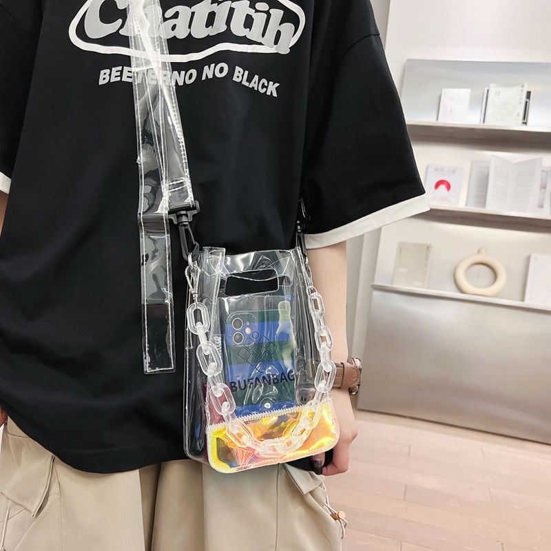 Túi Đeo Vai Đựng Điện Thoại Mini Trong Suốt Phong Cách Đường Phố Chất Lượng Cao