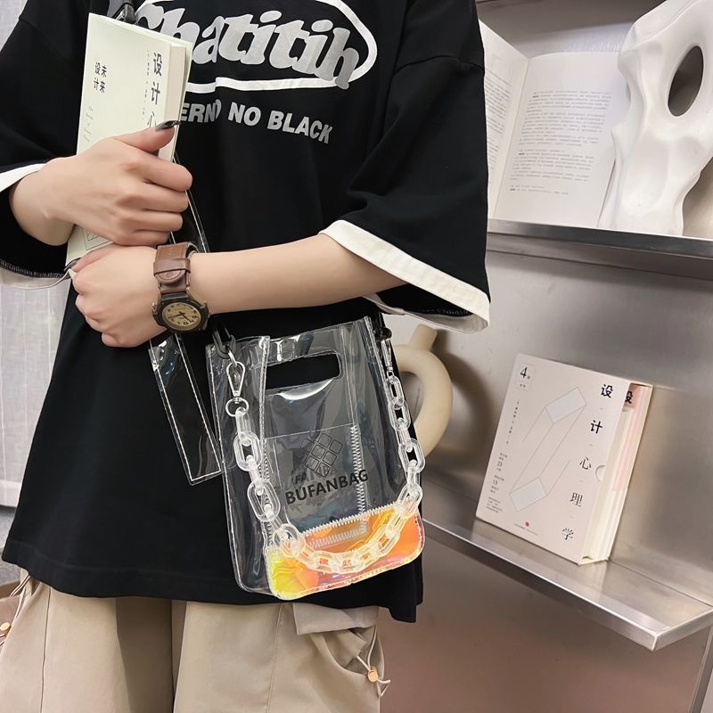Túi Đeo Vai Đựng Điện Thoại Mini Trong Suốt Phong Cách Đường Phố Chất Lượng Cao
