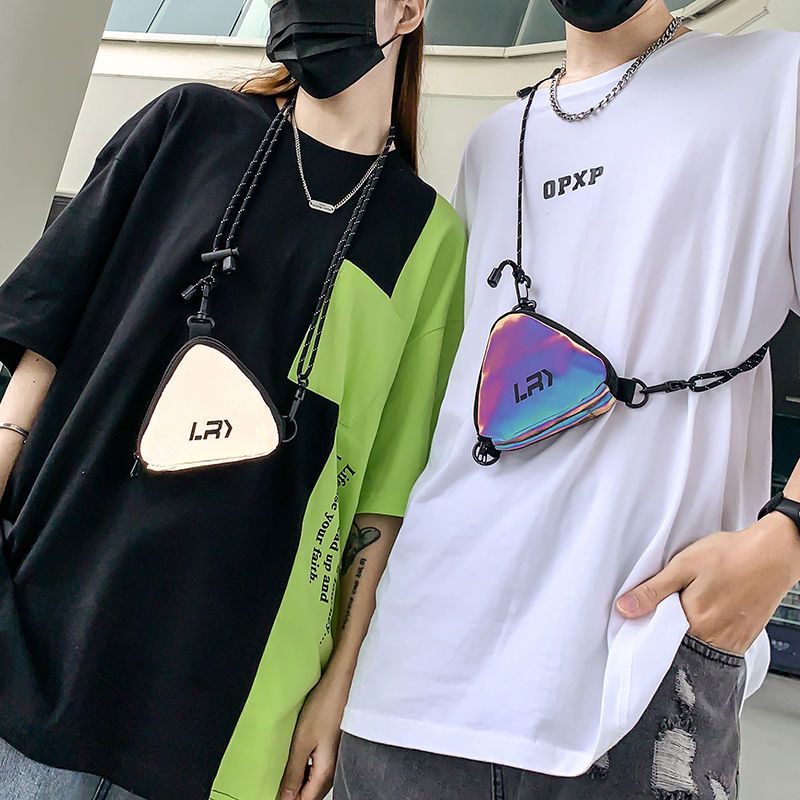 Túi Đeo Chéo Mini Đựng Tai Nghe / Tiền Xu Phản Quang Phong Cách Đường Phố Chất Lượng Cao Mới Cho Nam Và Nữ