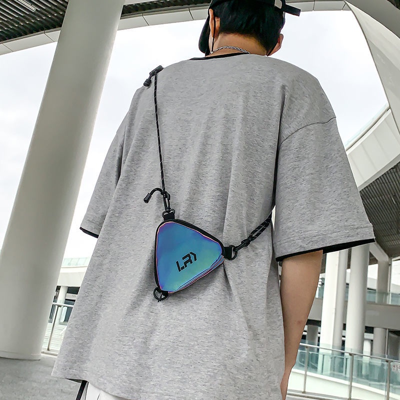 Túi Đeo Chéo Mini Đựng Tai Nghe / Tiền Xu Phản Quang Phong Cách Đường Phố Chất Lượng Cao Mới Cho Nam Và Nữ