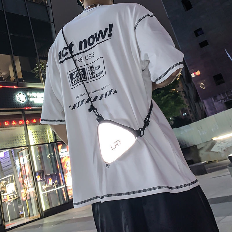 Túi Đeo Chéo Mini Đựng Tai Nghe / Tiền Xu Phản Quang Phong Cách Đường Phố Chất Lượng Cao Mới Cho Nam Và Nữ