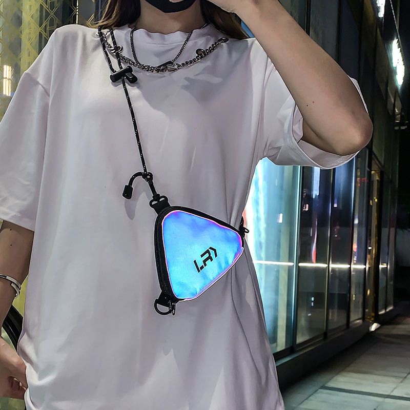 Túi Đeo Chéo Mini Đựng Tai Nghe / Tiền Xu Phản Quang Phong Cách Đường Phố Chất Lượng Cao Mới Cho Nam Và Nữ