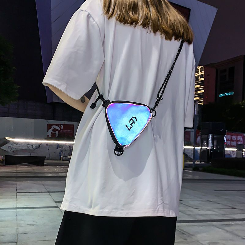 Túi Đeo Chéo Mini Đựng Tai Nghe / Tiền Xu Phản Quang Phong Cách Đường Phố Chất Lượng Cao Mới Cho Nam Và Nữ